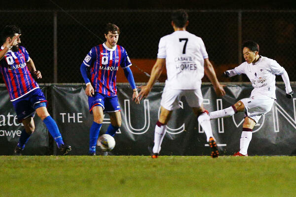 Tasuku Sekiya scores APIA's match winner.