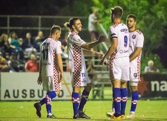 Gold Coast Knights celebrate a goal