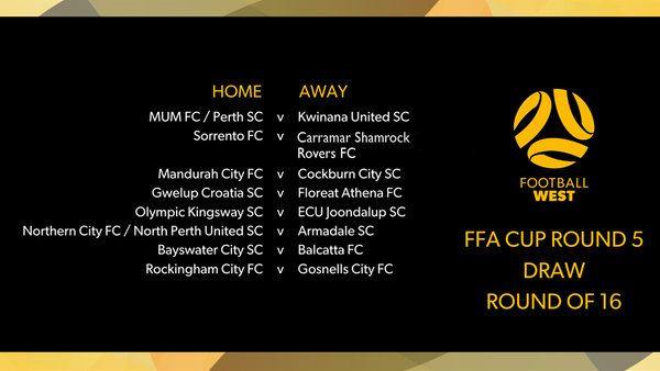 Down to final 16 clubs in Western Australia