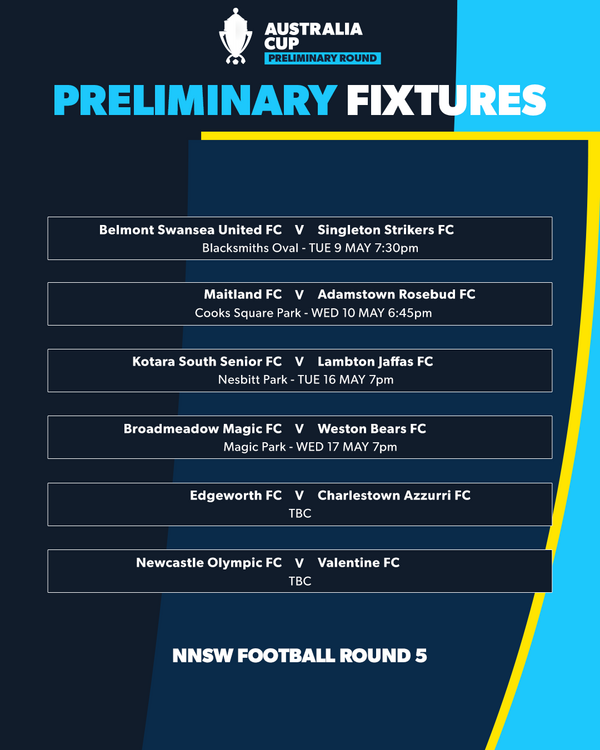 nnsw round 5 fixtures australia cup