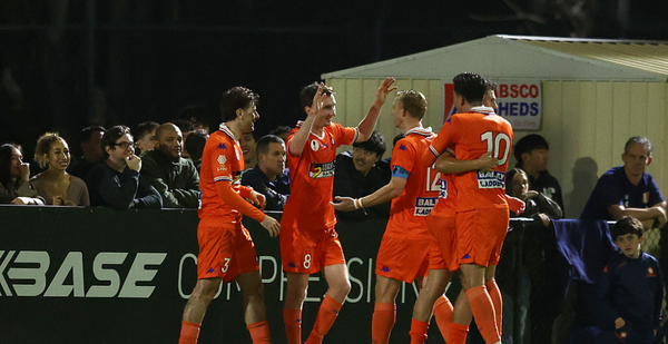 BRISBANE, AUSTRALIA - AUGUST 25: Mitchell Hore of Lions FC celebrates scoring a goal during the Australia Cup Quarterfinal match between Lions FC and North Sunshine Eagles at Luxury Paints Stadium, on August 25, 2026 in Brisbane, Australia. (Photo by Chris Hyde/Getty Images)