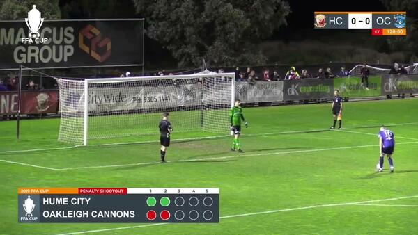 Full penalty shoot-out: Hume City v Oakleigh Cannons 