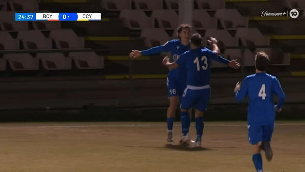 GOAL: Robinson opens the scoring for Cockburn | Brisbane City v Cockburn City