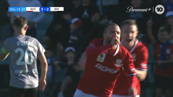 GOAL: Trifiro puts United ahead in extra time | Sydney United v Brisbane Roar