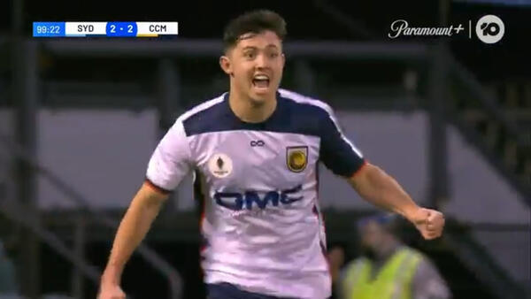 GOAL: Central Coast's Harry Steele with the potential steal