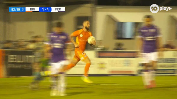 GOAL: Adam Zimarino gets a late consolation for Brisbane