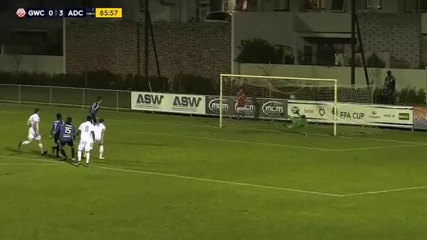 Welsh slots the penalty after a hand ball