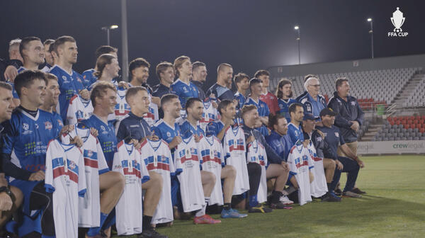 Peninsula Power stars presented their FFA Cup jerseys by former players