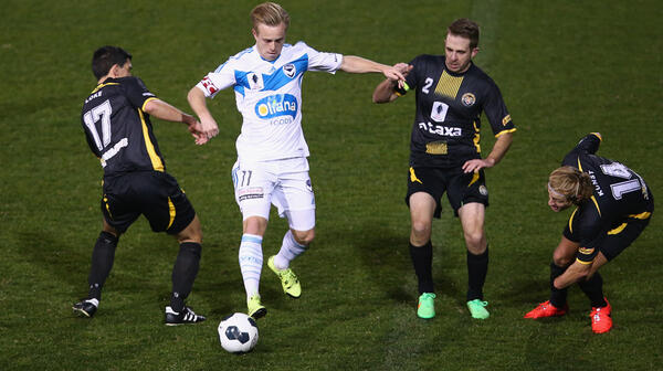 Connor Pain on the ball against Balmain Tigers.