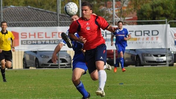 Angel Andres bursts clear to score his second goal of the match.