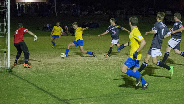 SWQ Thunder score the solitary goal in their win over the West Wanderers. Image courtesy Paul Smith