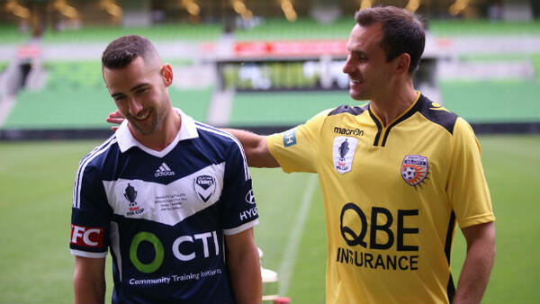 Melbourne Victory captain Carl Valeri and Perth Glory skipper Richard Garcia.