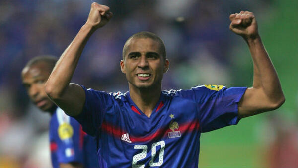 French star David Trezeguet celebrates scoring at Euro 2004.