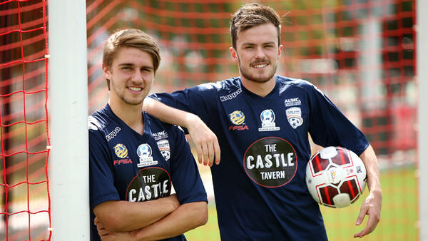 Adelaide United Youth League players, Thomas Love and Jordan Pudler.