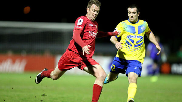 Magic star Peter Haynes in action against Brisbane Strikers in 2014.