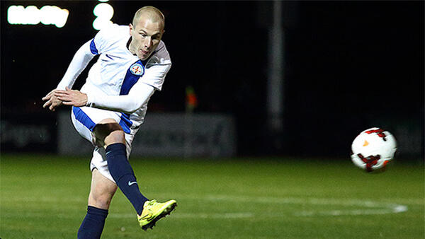 Aaron Mooy in action for Melbourne City during pre-season.
