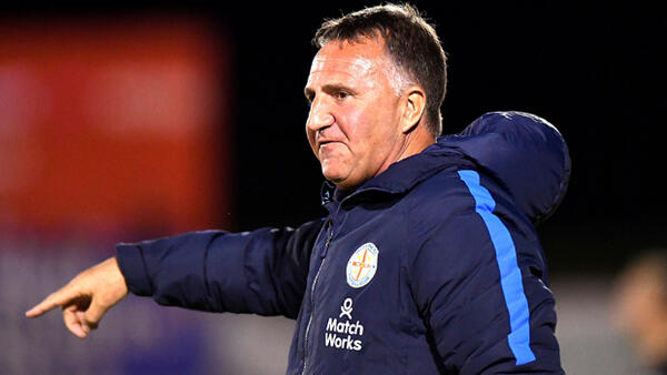 Warren Joyce looks on during Melbourne City's win over Peninsula Power.