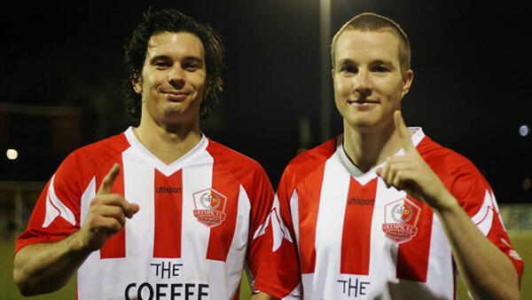 Olympic FC stars Tim Smits and Matt Mundy ready for the Knights in the Westfield FFA Cup