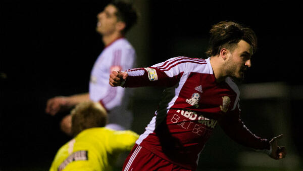 Theo Markelis celebrates his gem of a goal for Hume City in the FFA Cup. Image courtesy: Matt Johnson