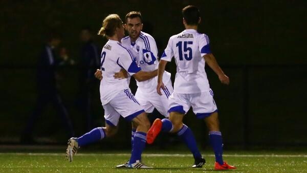 Sydney Olympic celebrate a goal in last year's Westfield FFA Cup.