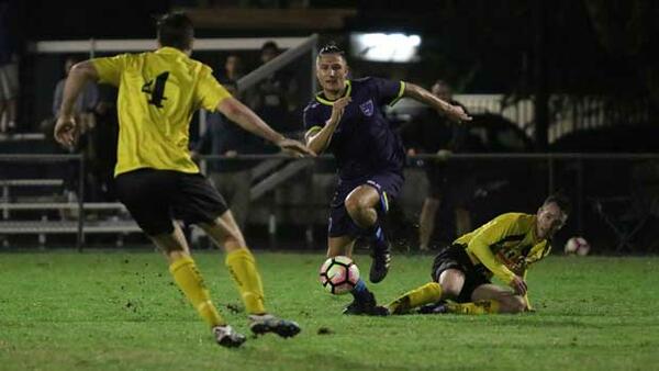 Nik Mirkovic in action for Gold Coast City. Pic thanks to SportsPics.