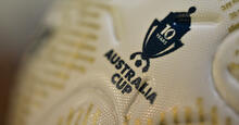 Australia Cup 2024 match ball logo close up